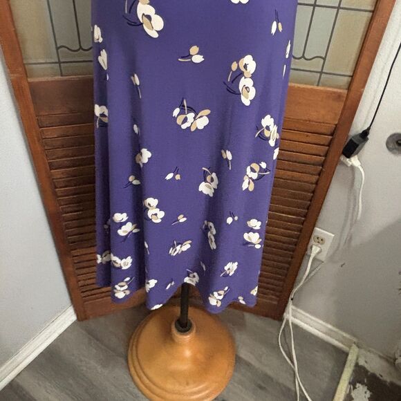 Lauren Ralph Lauren Black Label Floral Flutter Sleeve Jersey Dress Size 10 - Picture 8 of 14